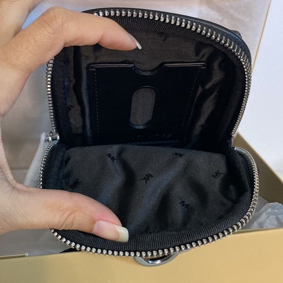 Michael Kors Men’s 3 in 1 Cooper Phone Pouch Blue MK Monogram Canvas - Picture 2 of 10